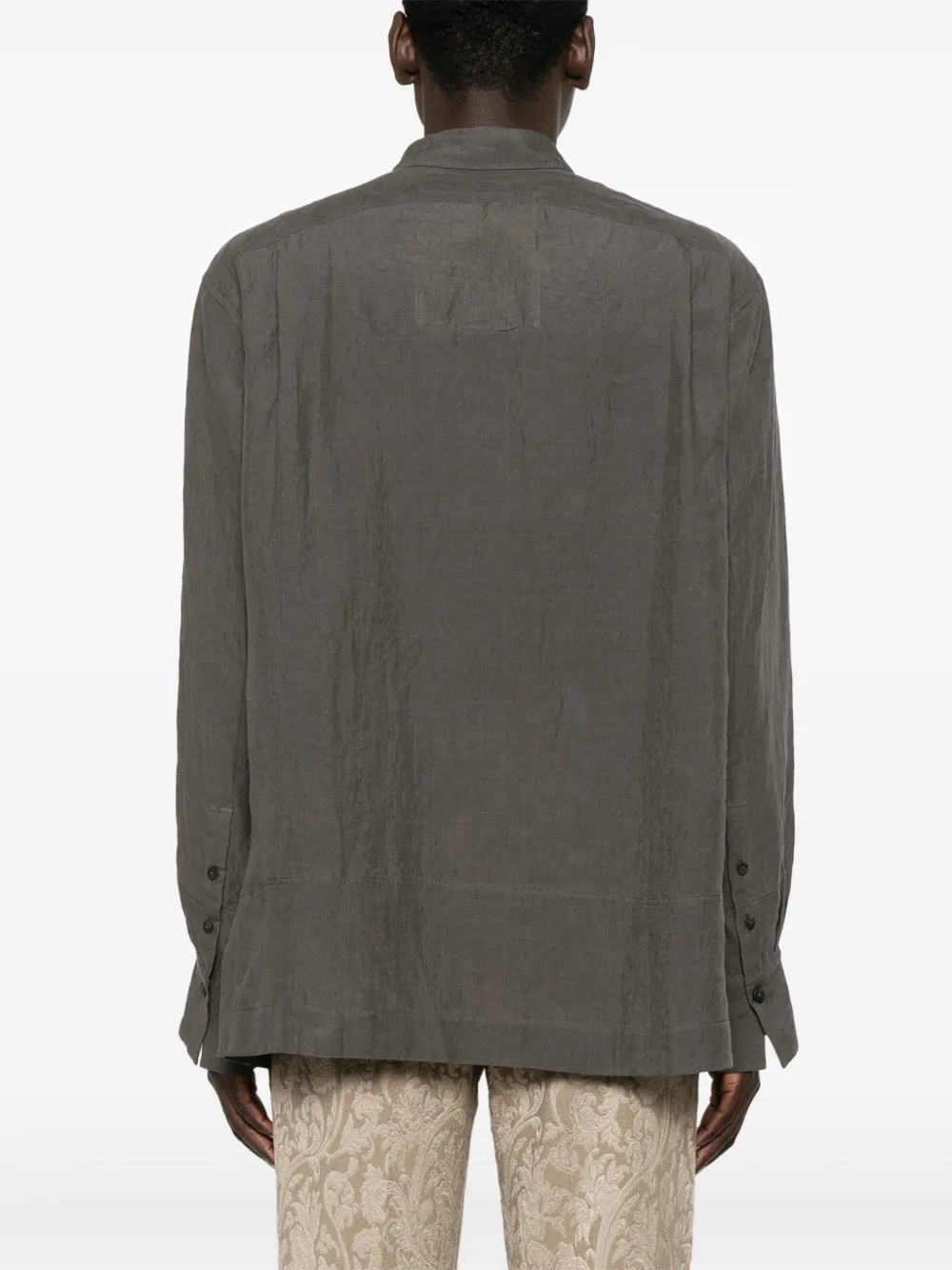 Ziggy Chen Linnen overhemd Grijs