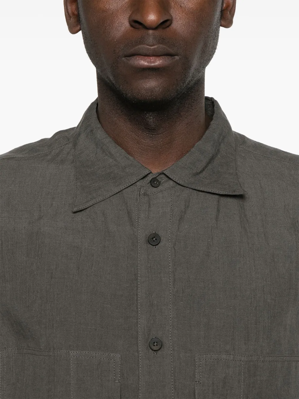 Ziggy Chen Linnen overhemd Grijs