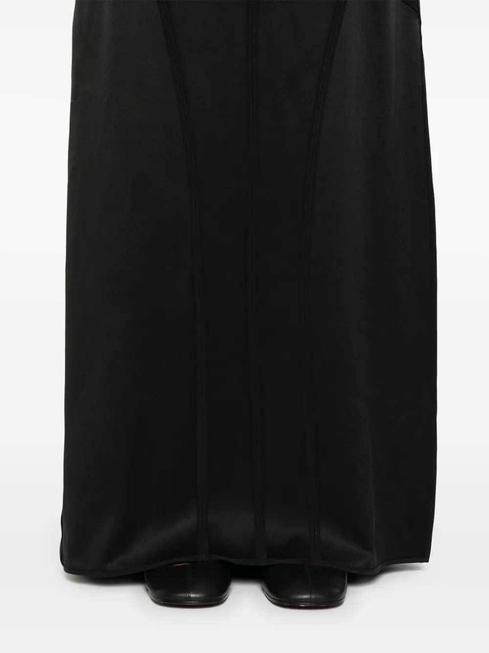YEHUAFAN Zijden maxi-rok Zwart