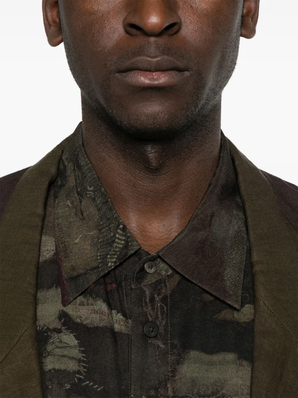 Ziggy Chen Overhemd met print Grijs