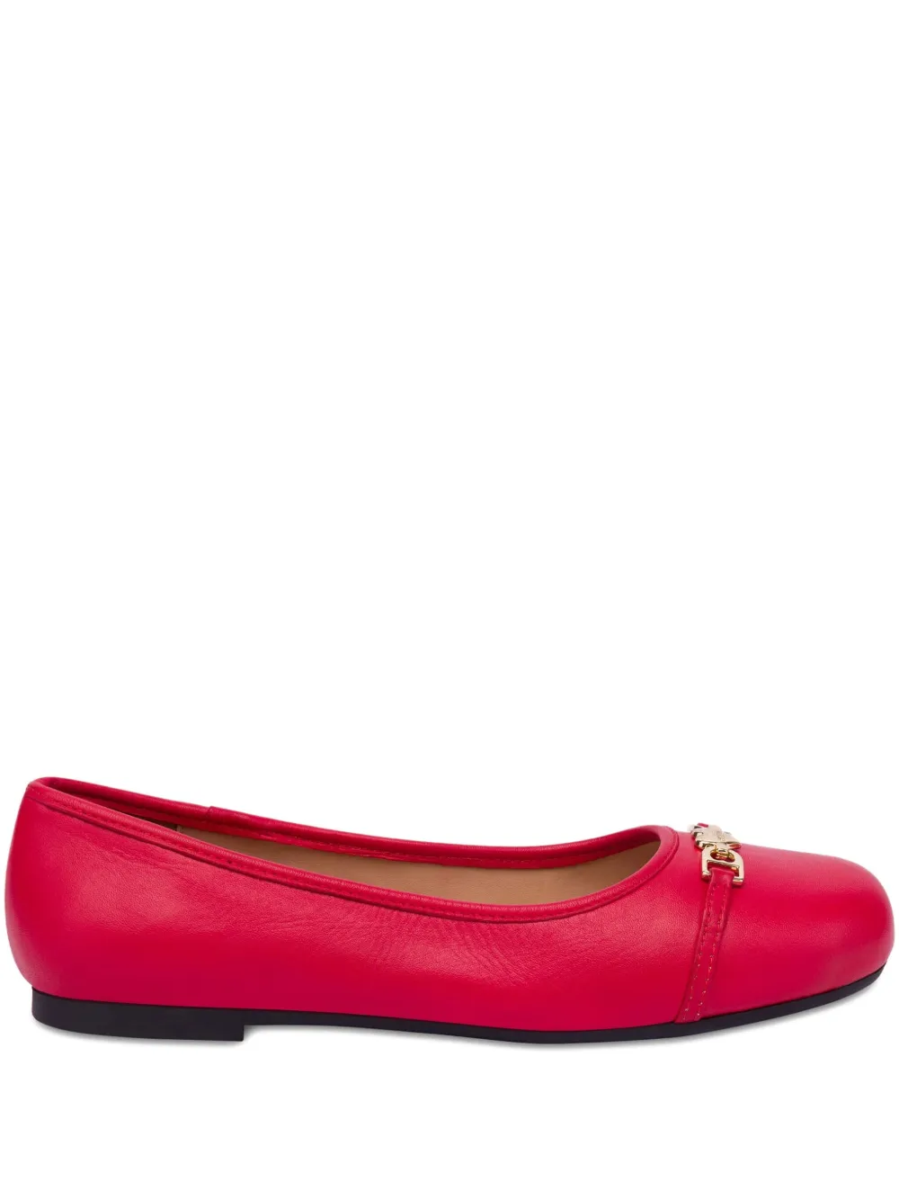 Love Moschino heart-plaque ballerina shoes Red