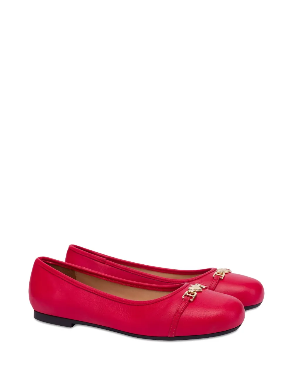 Love Moschino heart-plaque ballerina shoes Red