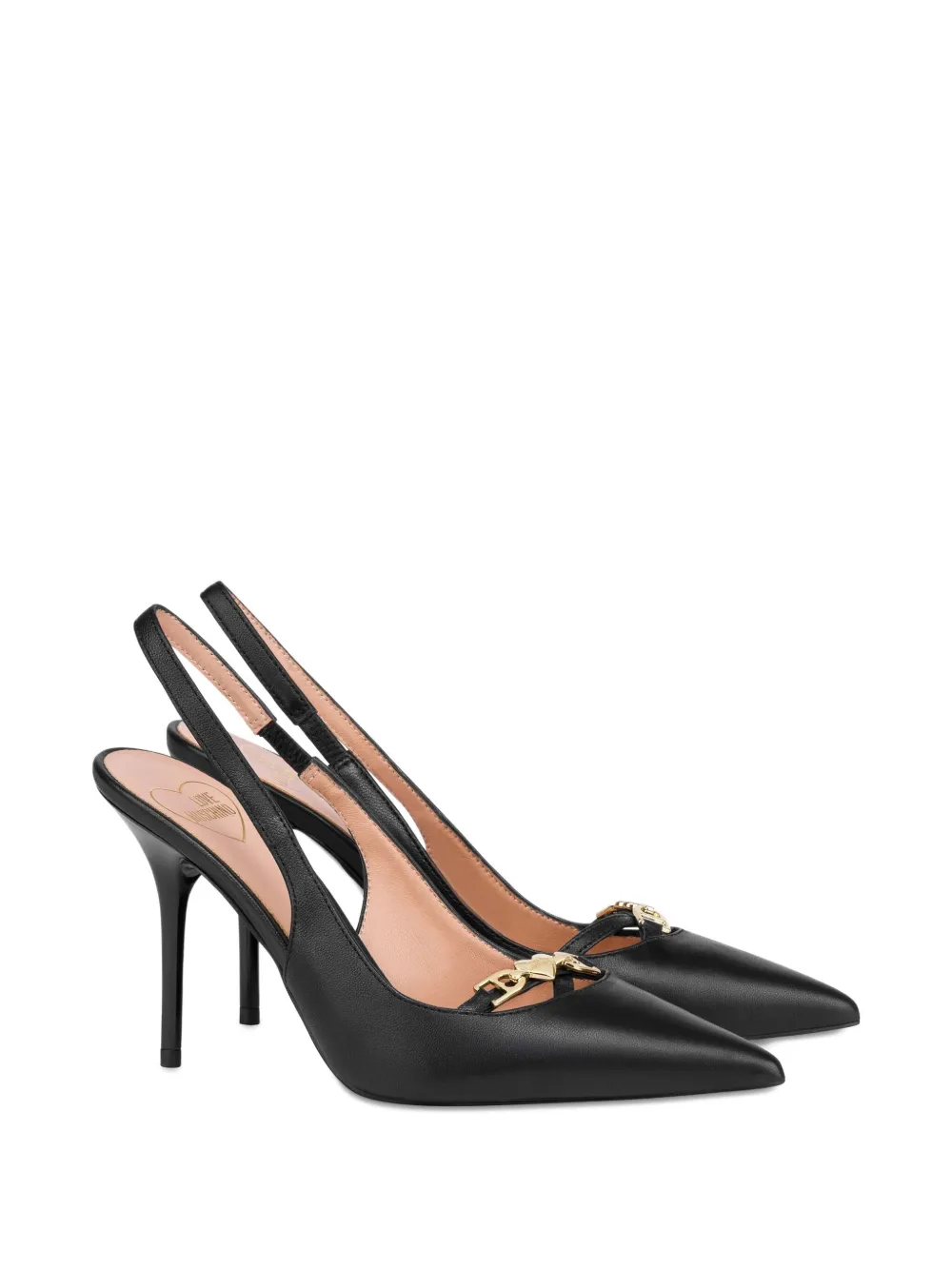 Love Moschino slingback leather pumps Black