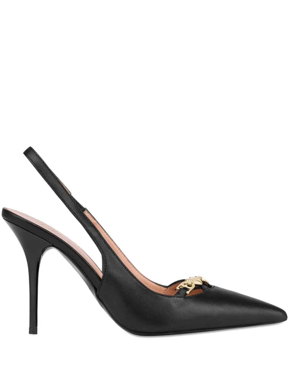 Love Moschino slingback leather pumps Black