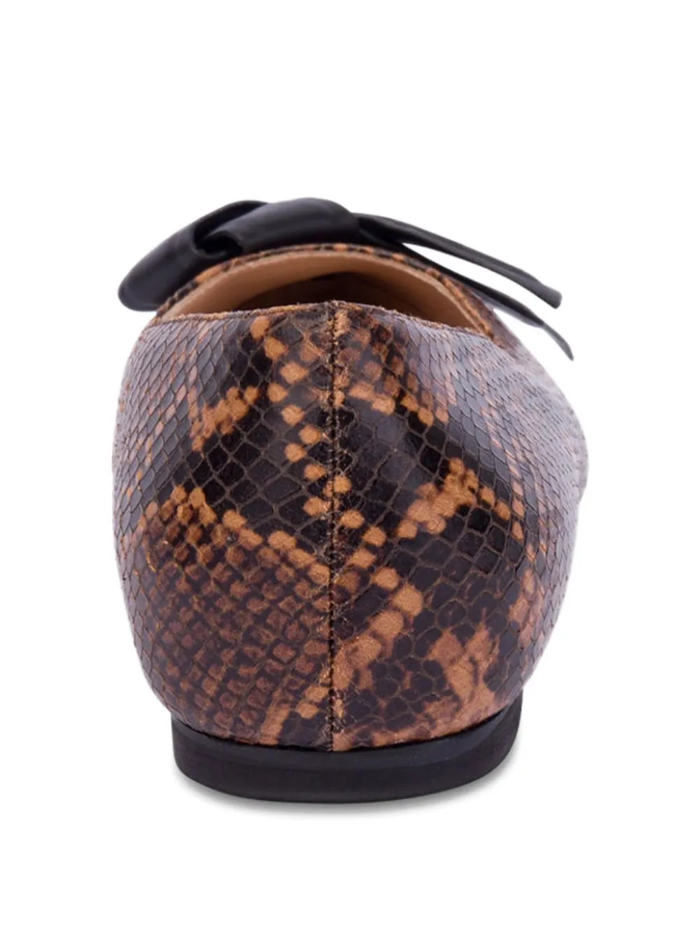 Love Moschino snakeskin-effect ballerina shoes Brown