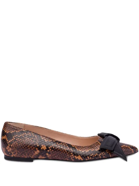 Love Moschino snakeskin-effect ballerina shoes