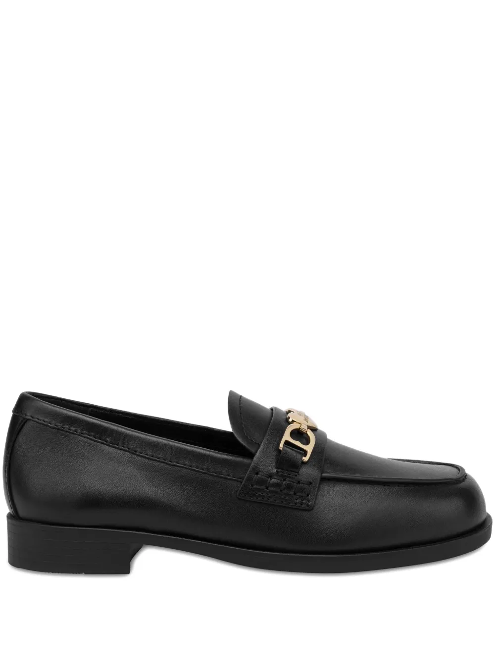 Love Moschino logo-plaque loafers Black