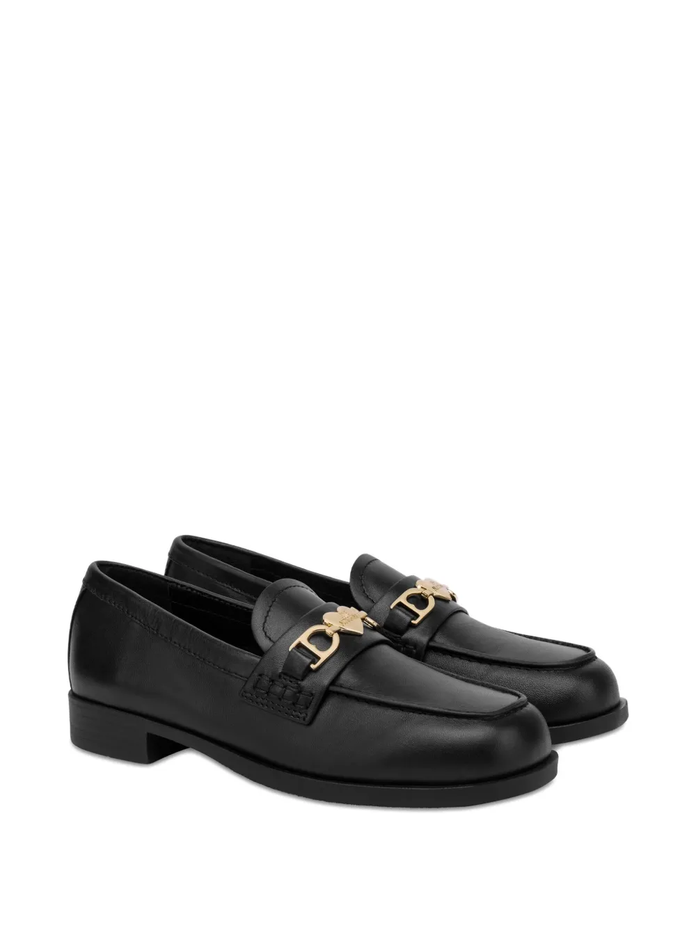 Love Moschino Loafers met logoplakkaat - Zwart
