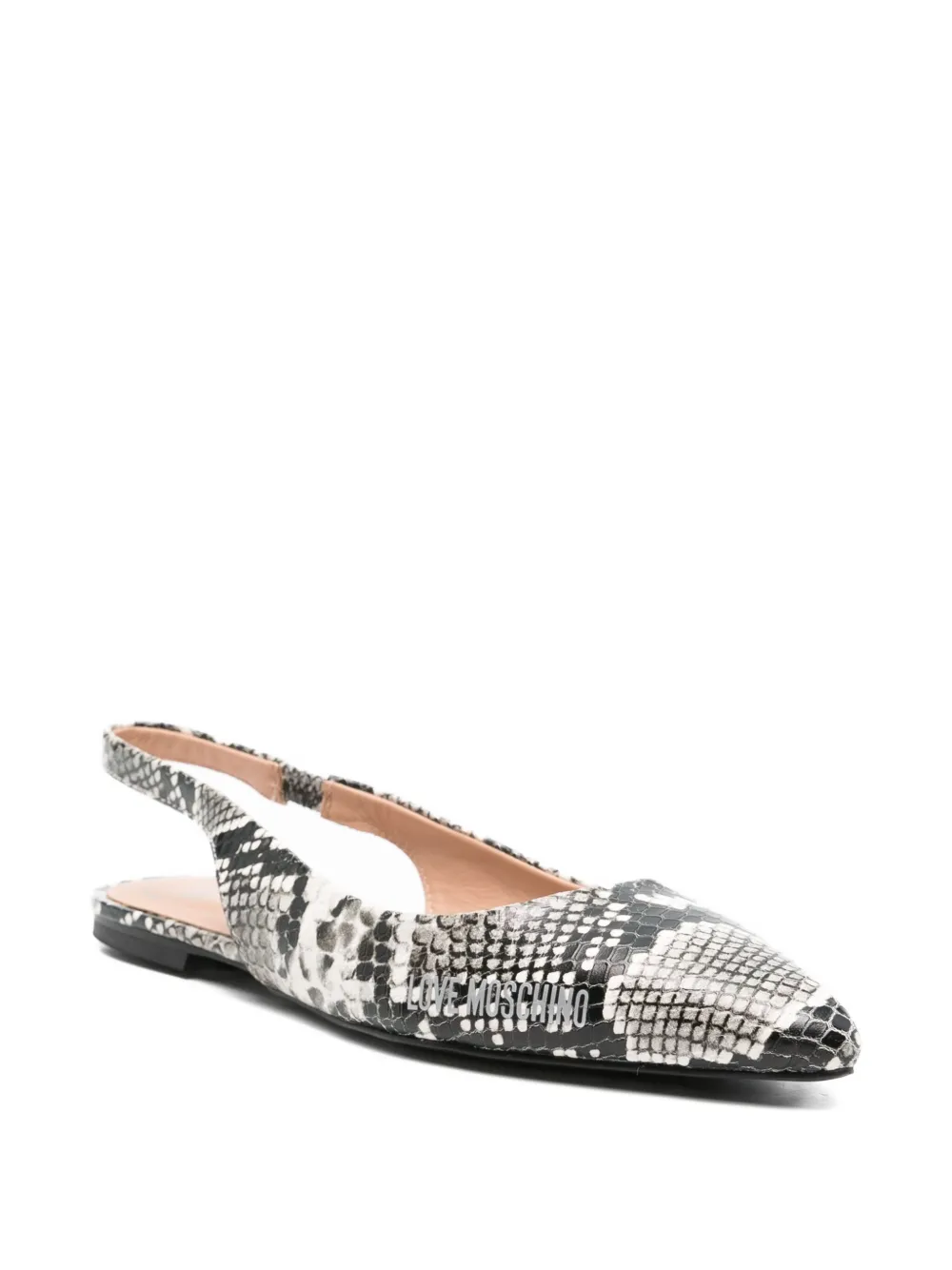 Love Moschino slingback snakeskin-effect ballet flats | Image 2