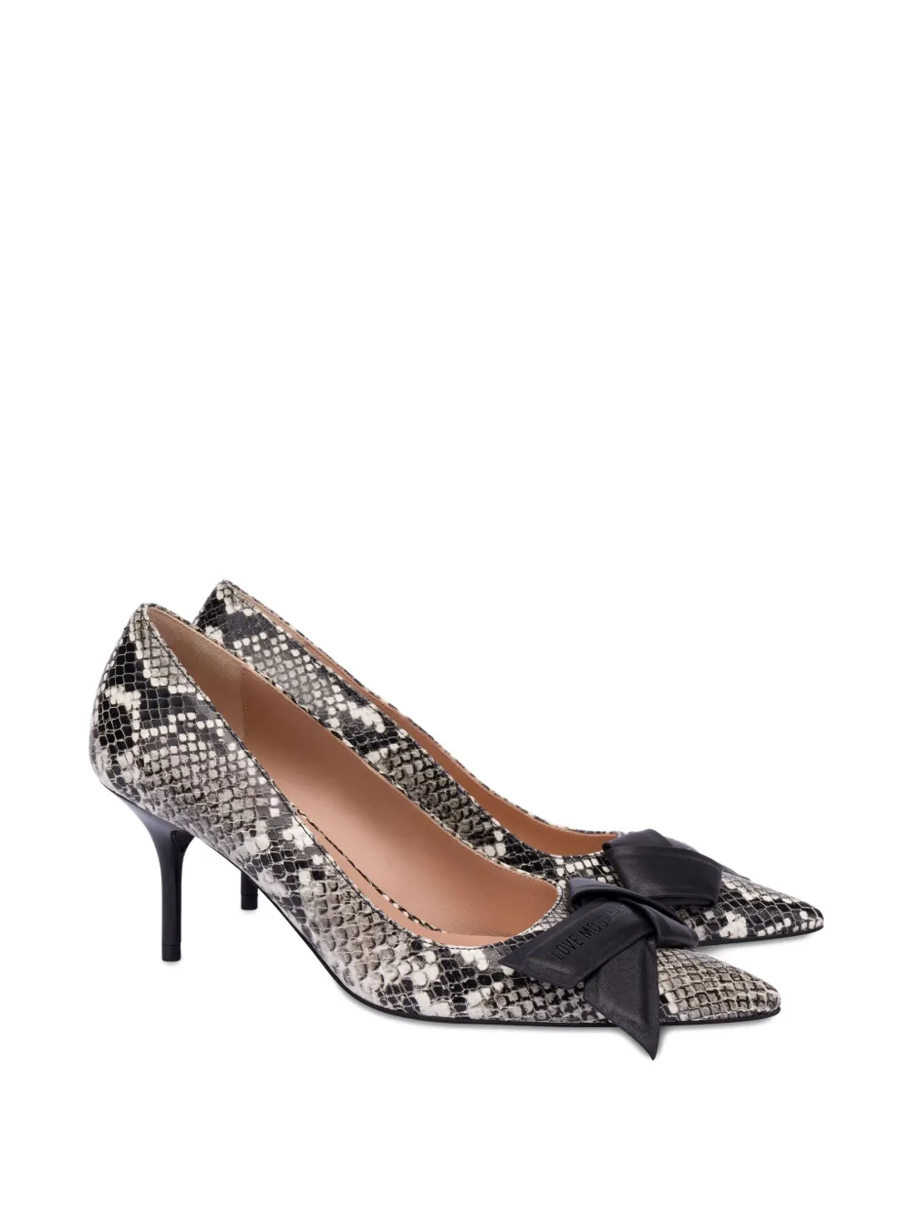Love Moschino snakeskin pumps Black