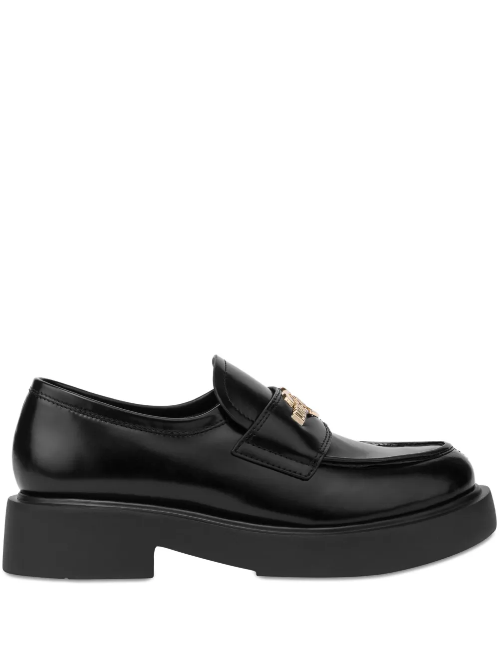 Love Moschino logo-plaque loafers Black