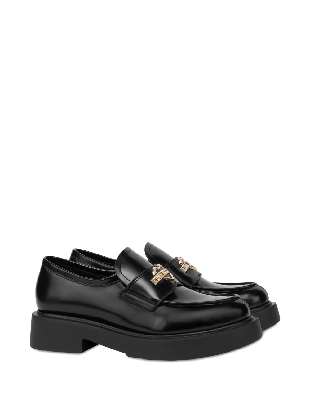 Love Moschino Loafers met logoplakkaat - Zwart