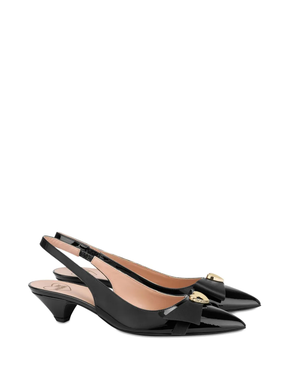 Love Moschino 35mm Bow-detail Slingback Pumps In Black