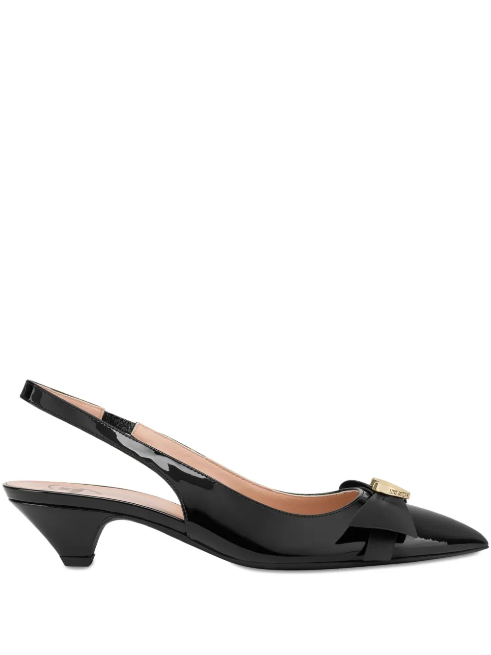 Love Moschino 35mm Bow-detail Slingback Pumps In Black