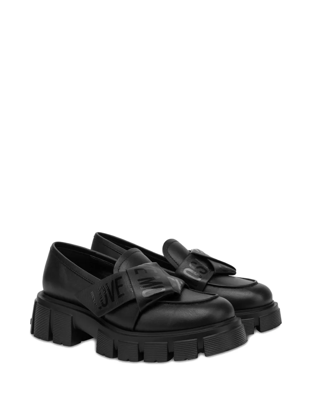 Love Moschino Loafers met logopatroon - Zwart