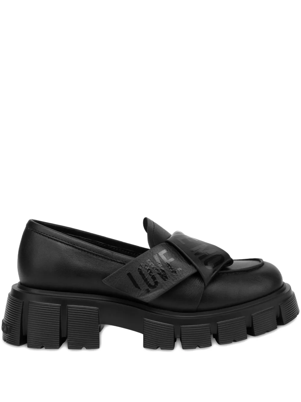Love Moschino logo-motif loafers Black