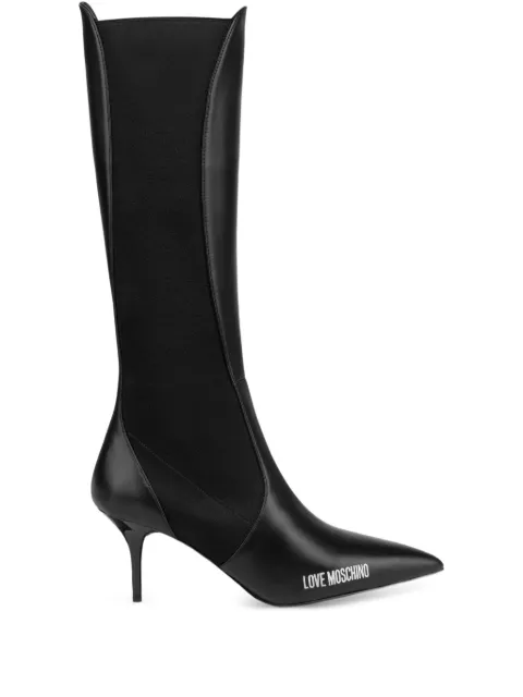 Love Moschino leather knee-high boots