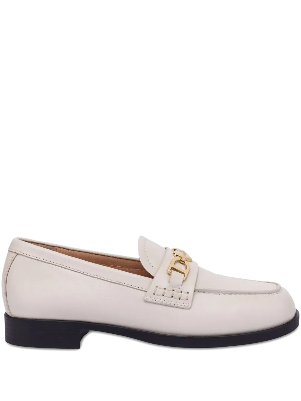 Love Moschino logo-plaque loafers White