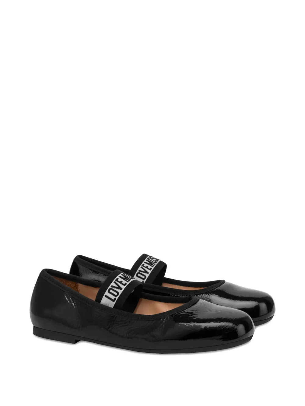 Love Moschino Ballerina's met logo-jacquard - Zwart