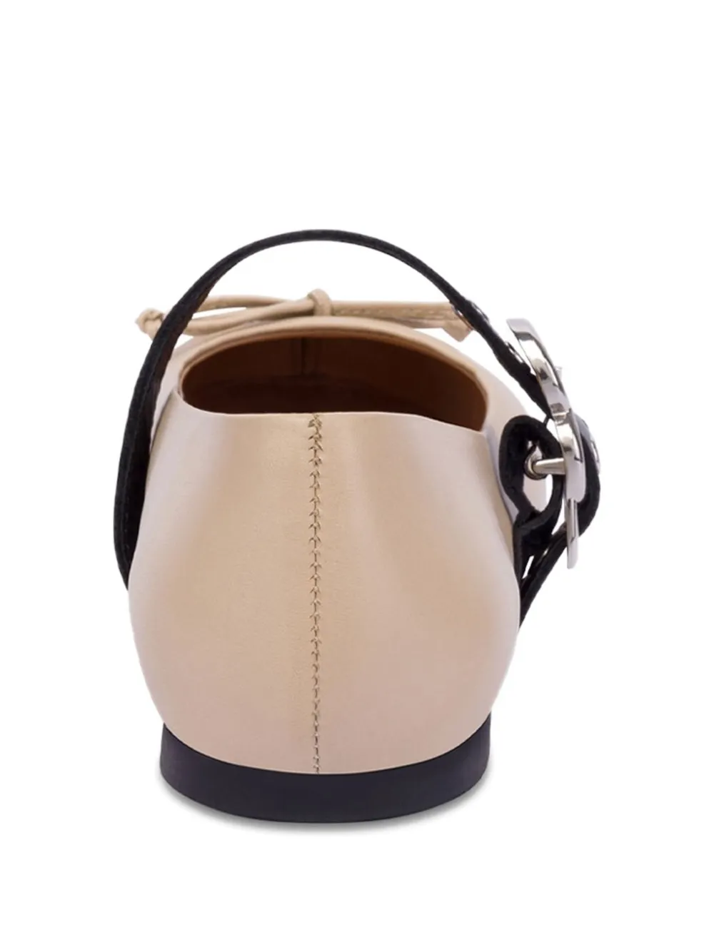 Love Moschino leather ballerina shoes Neutrals