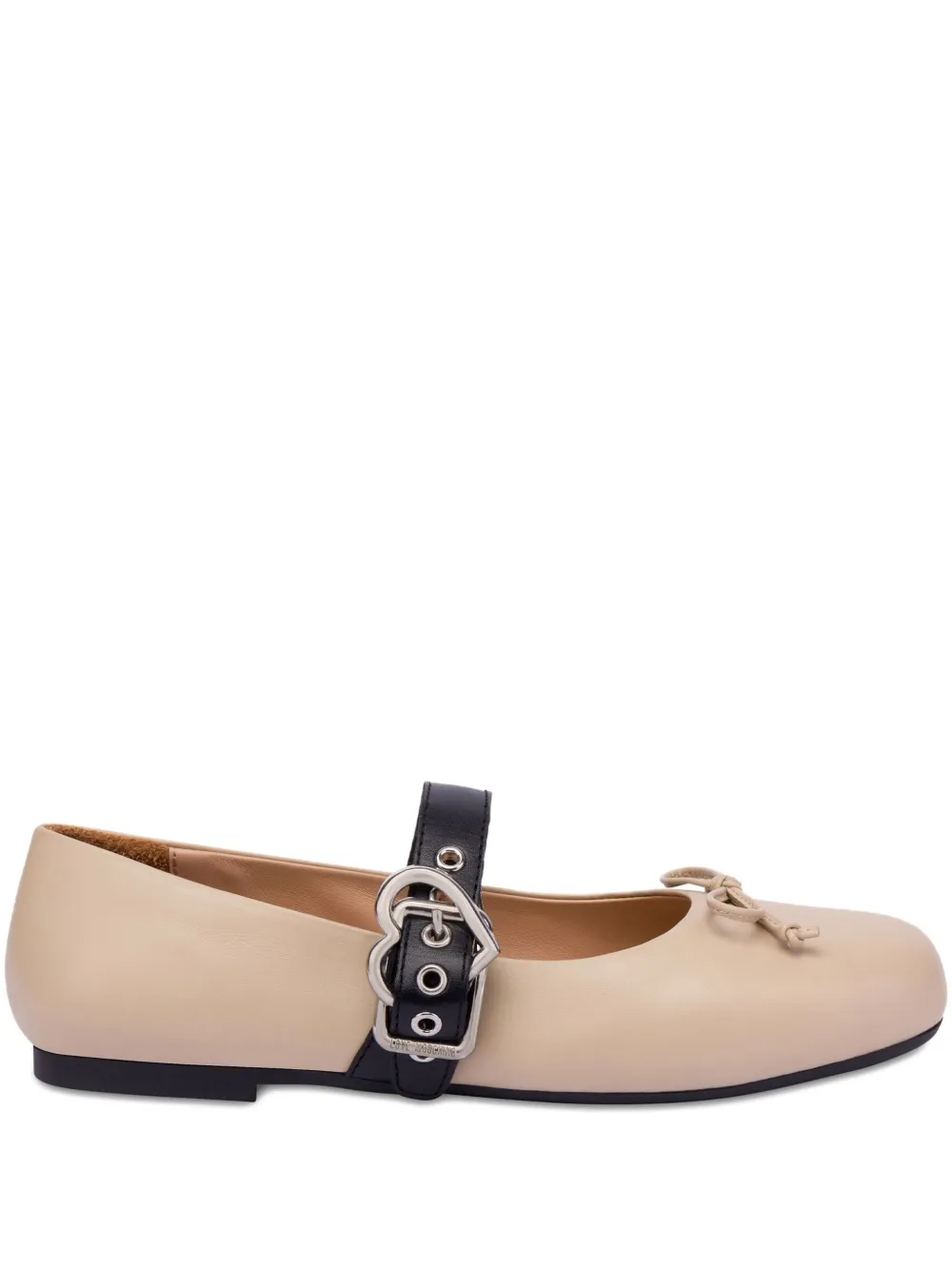 Love Moschino leather ballerina shoes Neutrals