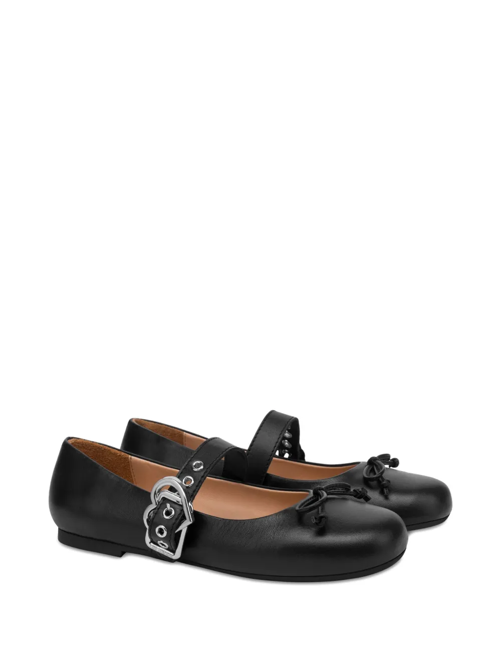 Love Moschino Leren ballerina's - Zwart