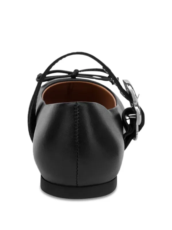 Love Moschino Leather Ballerina Shoes | Black | FARFETCH