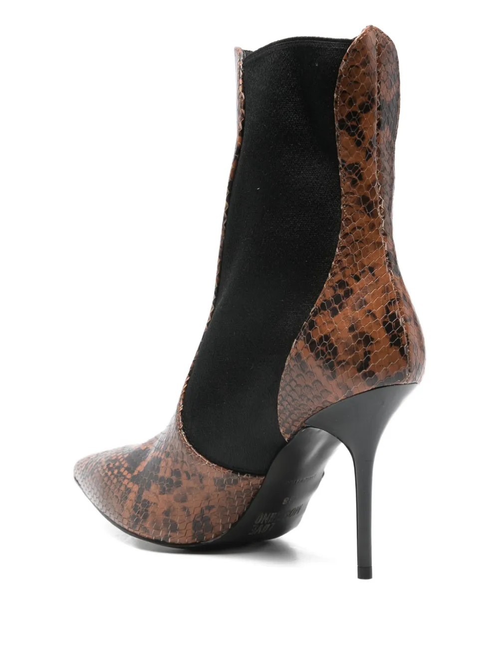 Love Moschino 100mm Leather Ankle Boots In Brown