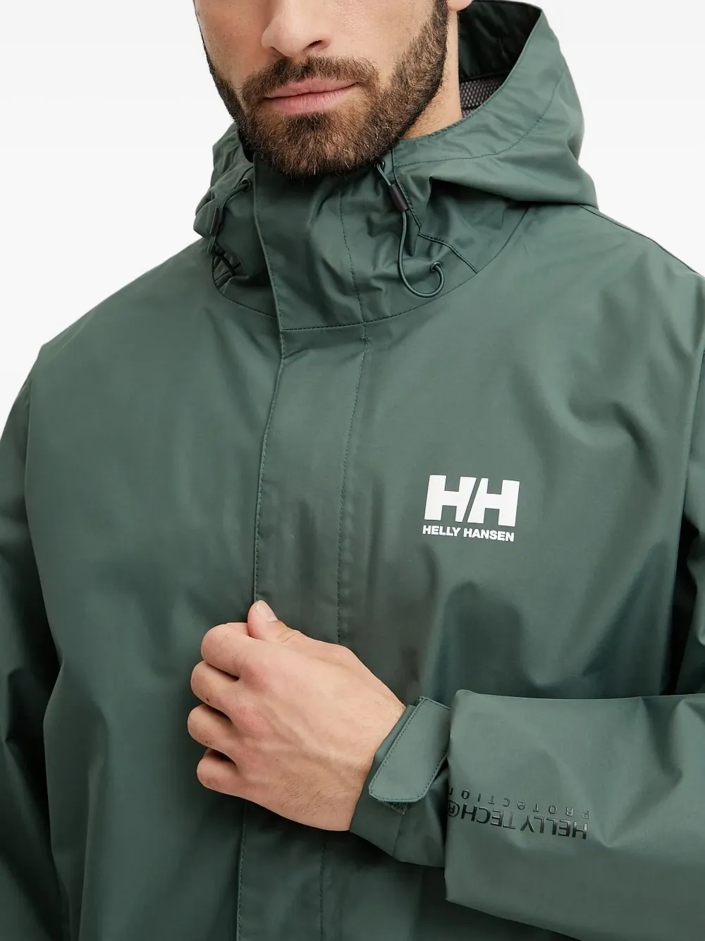 Helly Hansen hooded logo jacket Groen