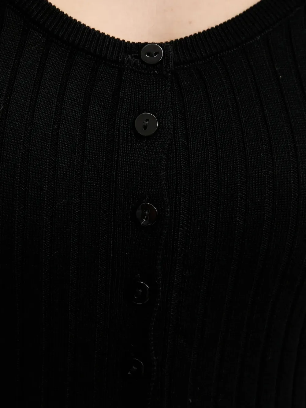 Herskind Ribbed Button-front Dress In Black