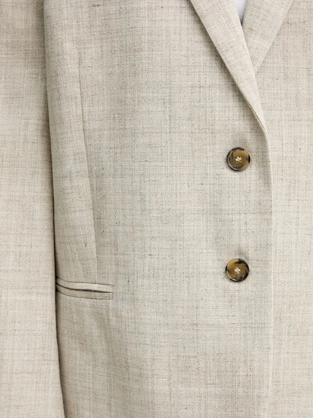 HERSKIND Linnen blazer met gekerfde revers Beige