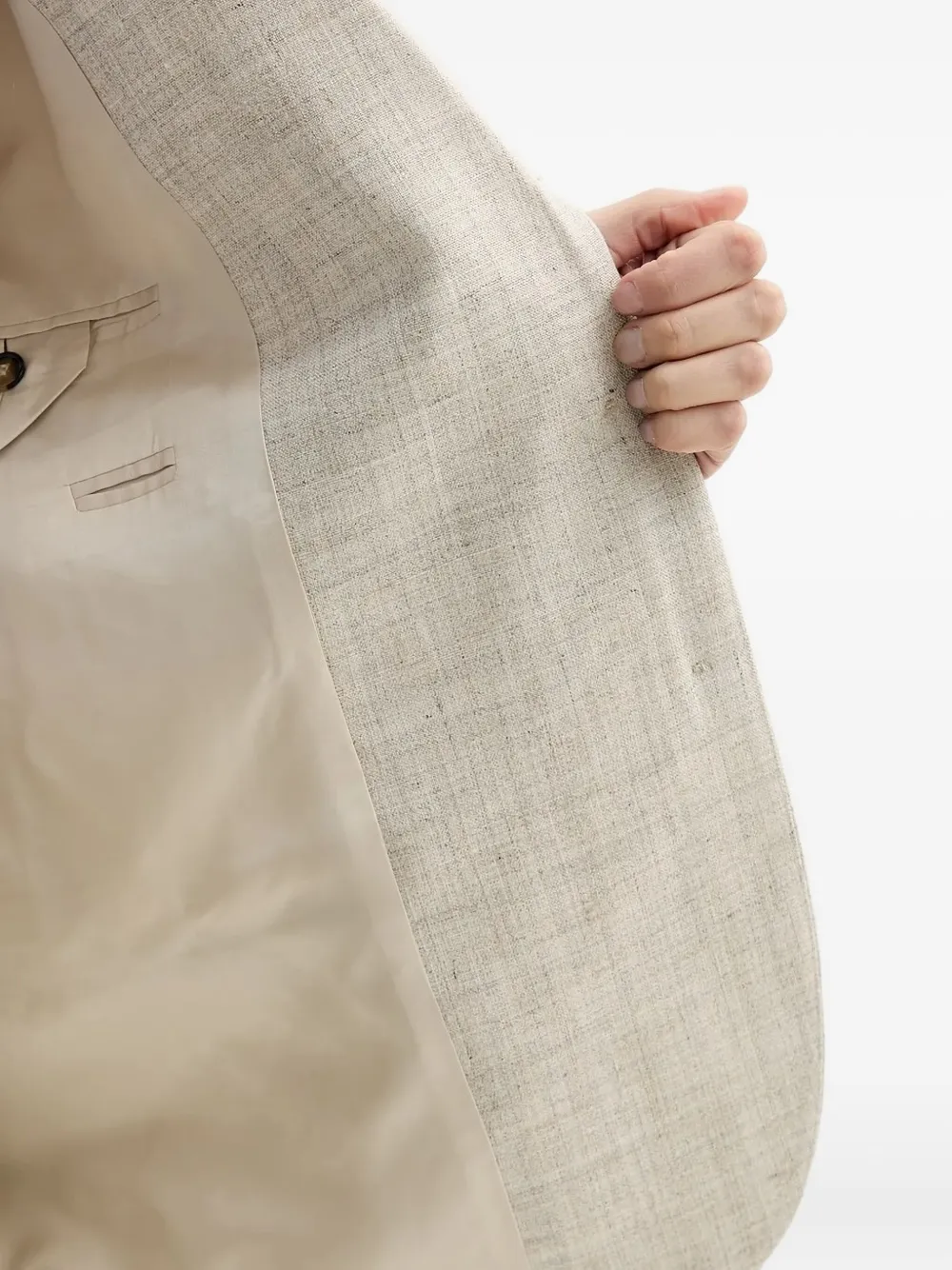 HERSKIND Linnen blazer met gekerfde revers Beige