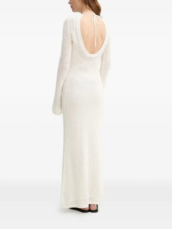 HERSKIND open-back bell-sleeve Maxi Dress | White | FARFETCH