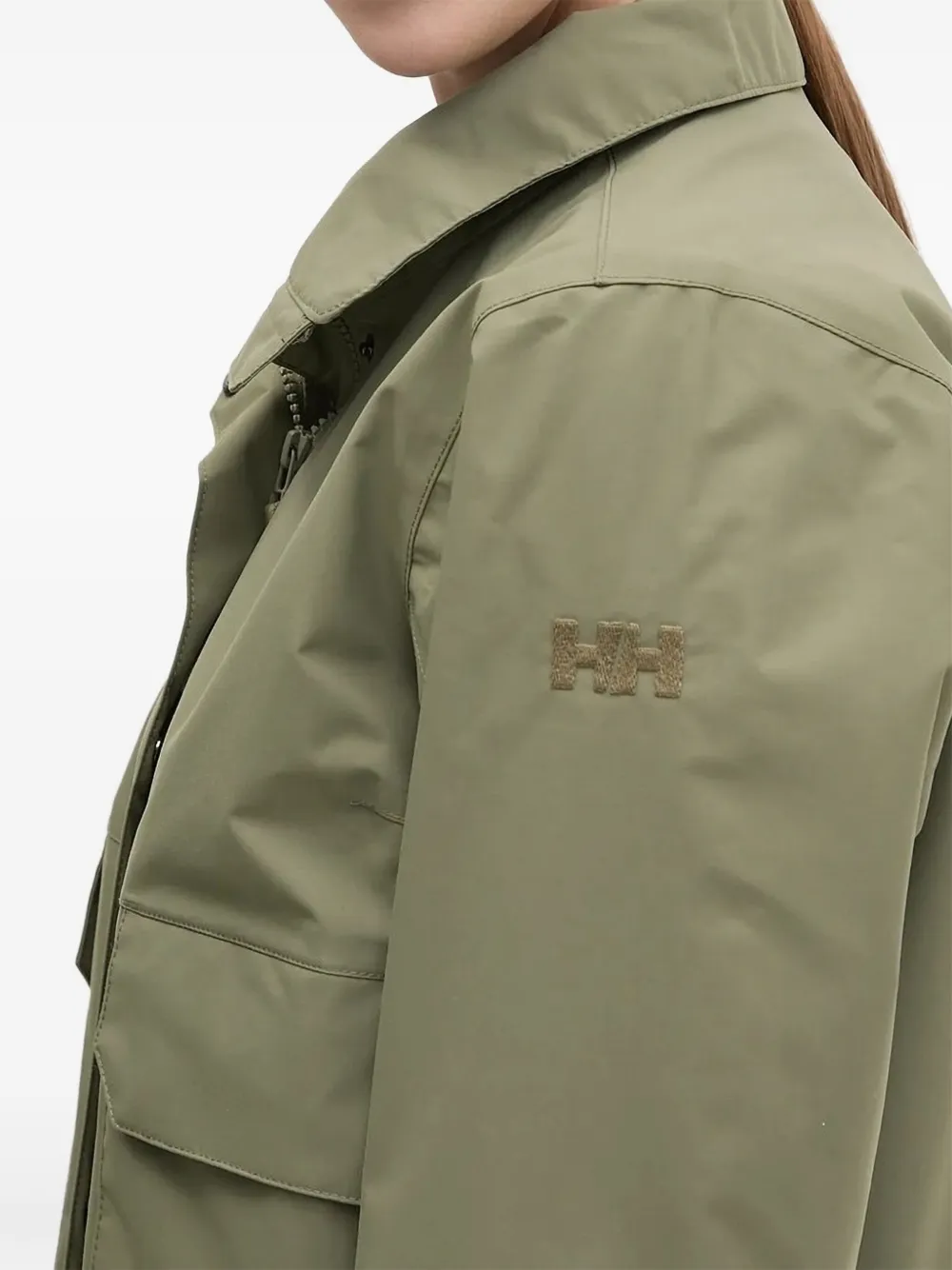  Helly Hansen Zip-front Patch-pocket Military Jacket - Green 