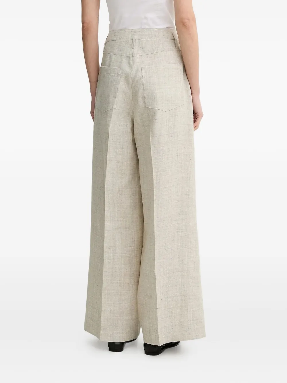HERSKIND Plooibroek met wijde pijpen - Beige