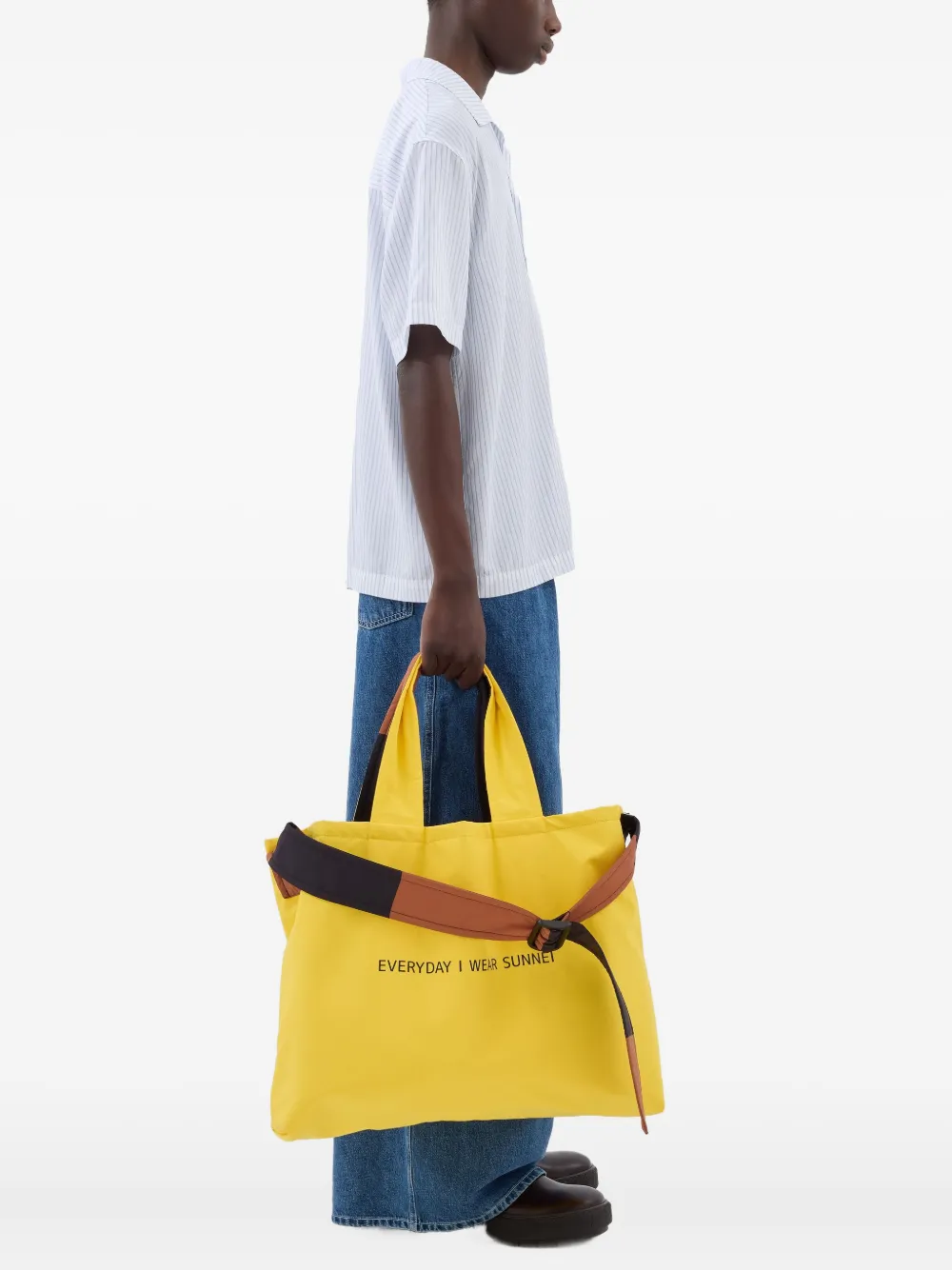 Sunnei Everyday shopper met colourblocking Zwart