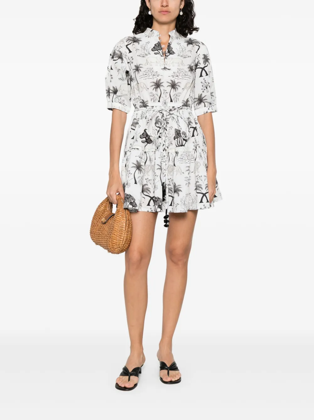 Verandah Mini-jurk met print - Wit
