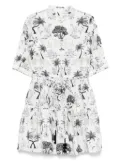 Verandah graphic-print mini dress - White