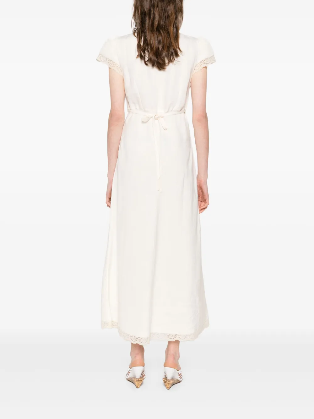 Rixo Clarice jurk Beige
