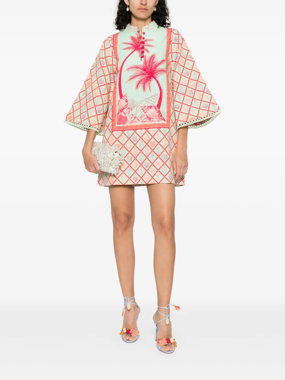 Verandah Midi-jurk met grafische print - Groen