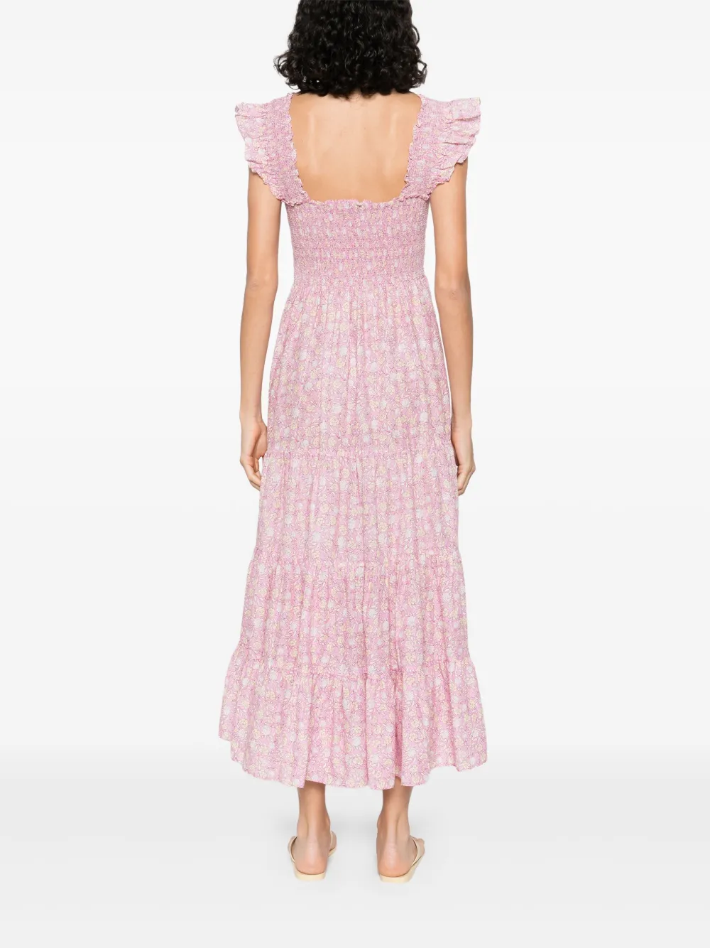 Rixo Katoenen midi-jurk Roze