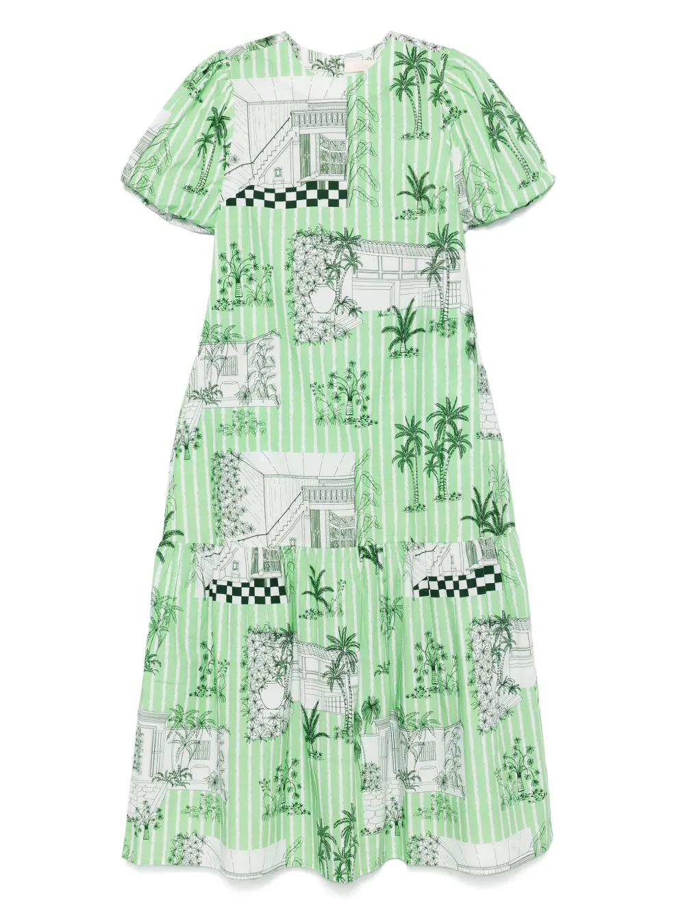 graphic-print midi dress