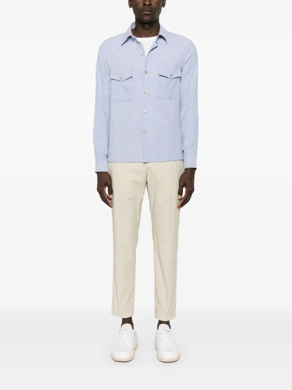 Jacob Cohën Overhemd met gemêleerd-effect - Blauw