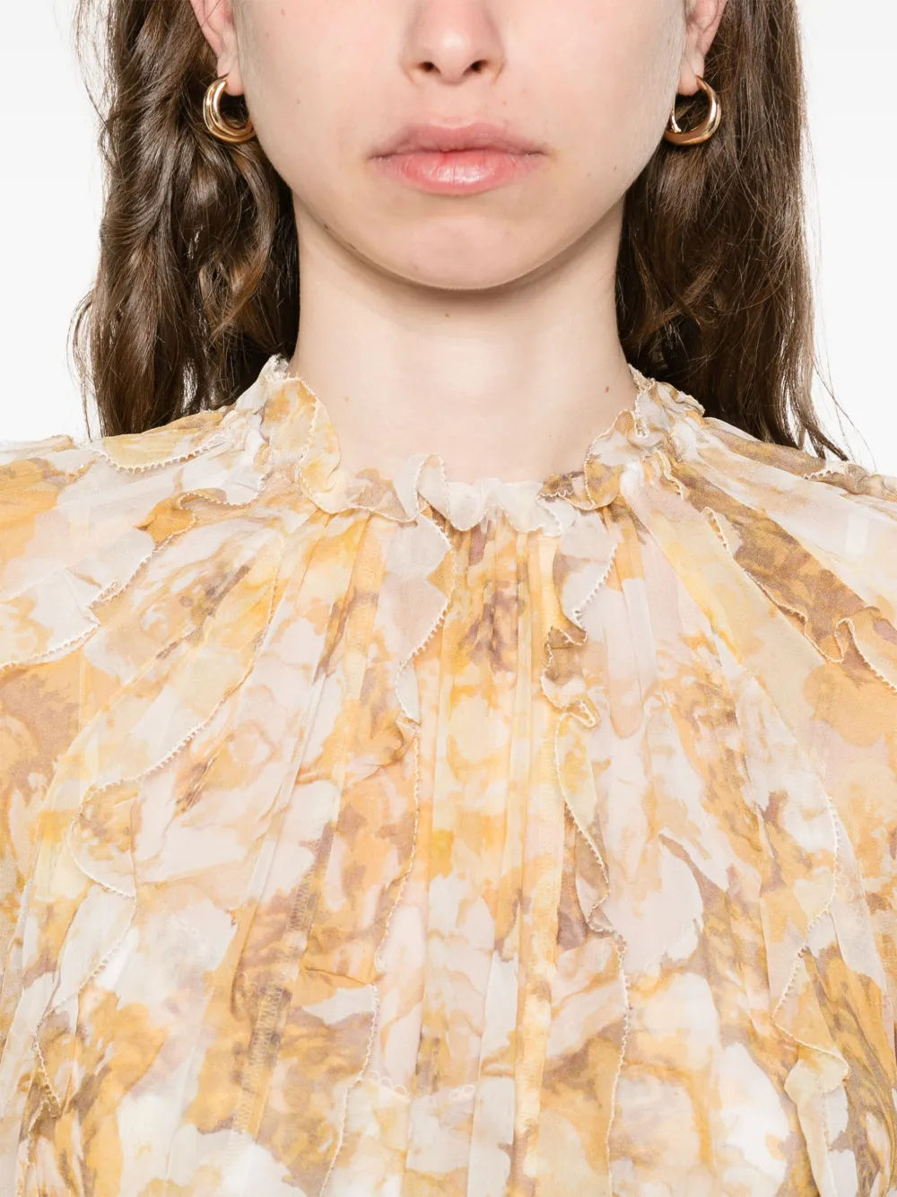 ZIMMERMANN Blouse met franje Beige