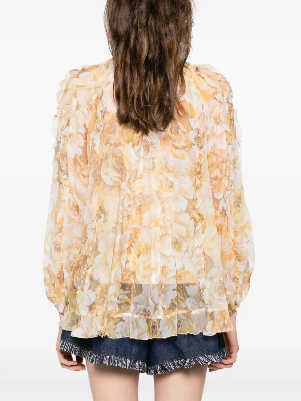 ZIMMERMANN Blouse met franje Beige