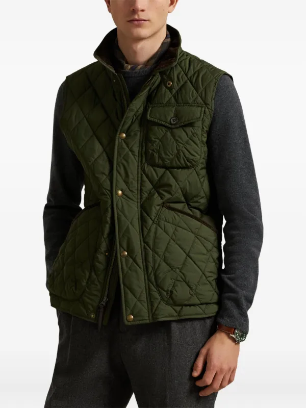 Jacket Ralph Lauren Green Gilet Ralph Lauren Full Zip Gilet Green