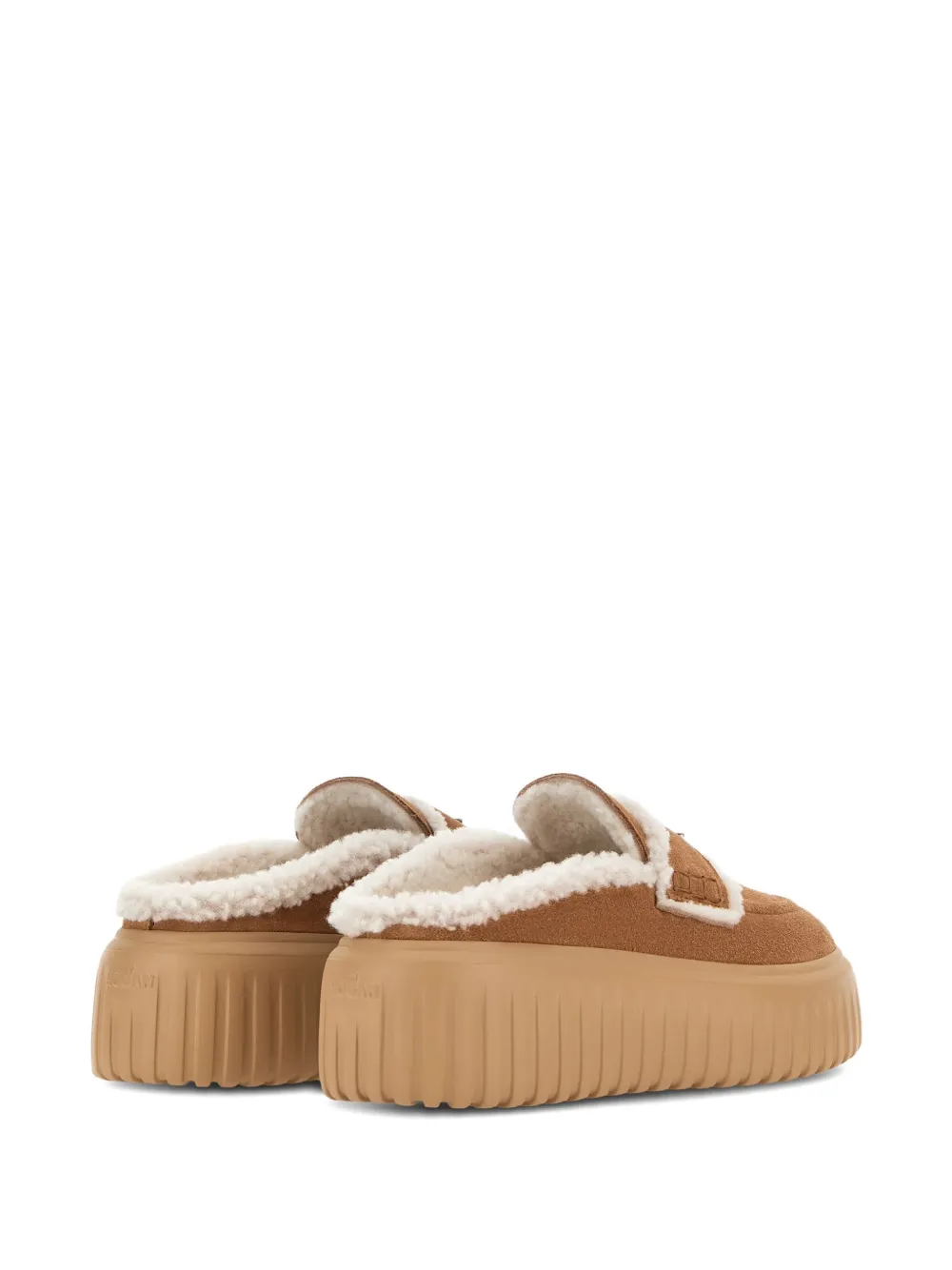 Hogan H-striped Platform Mules In Burgundy