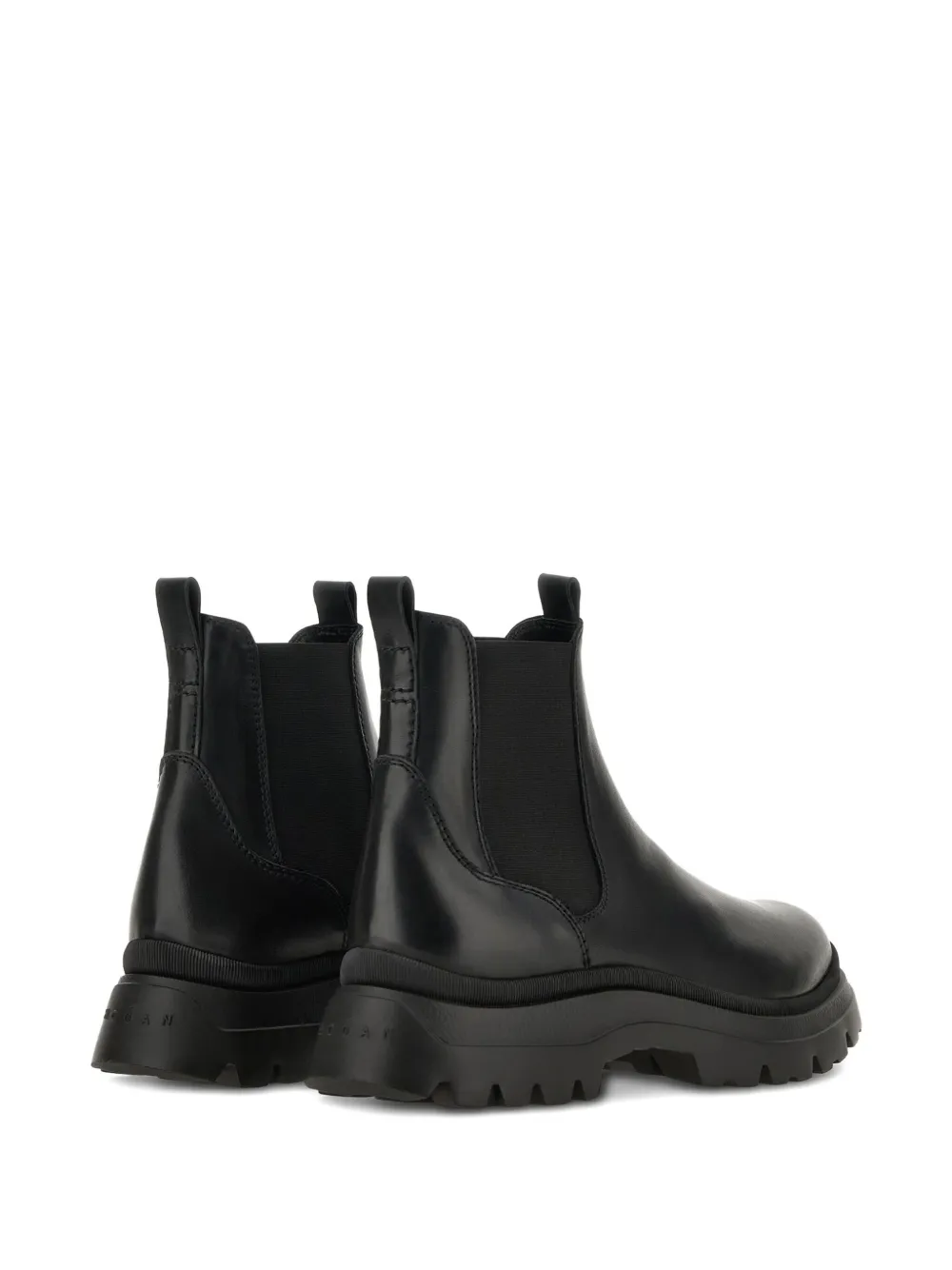 Hogan Leather Ankle Boots In Black
