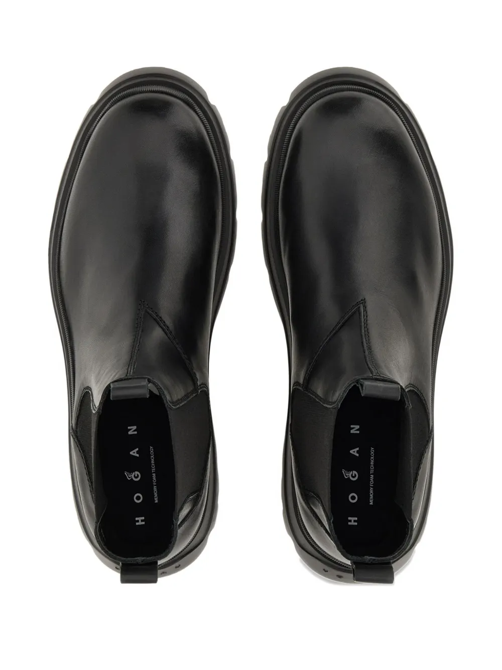Hogan Leather Ankle Boots In Black