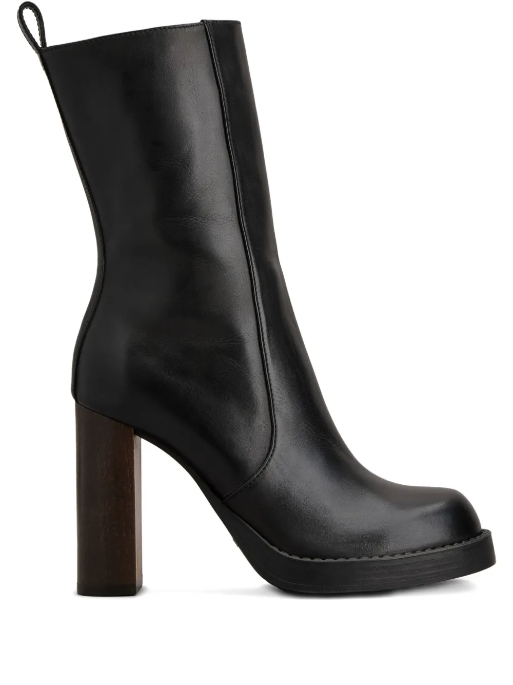 Tod's leather zip-fastening block-heel boots Black